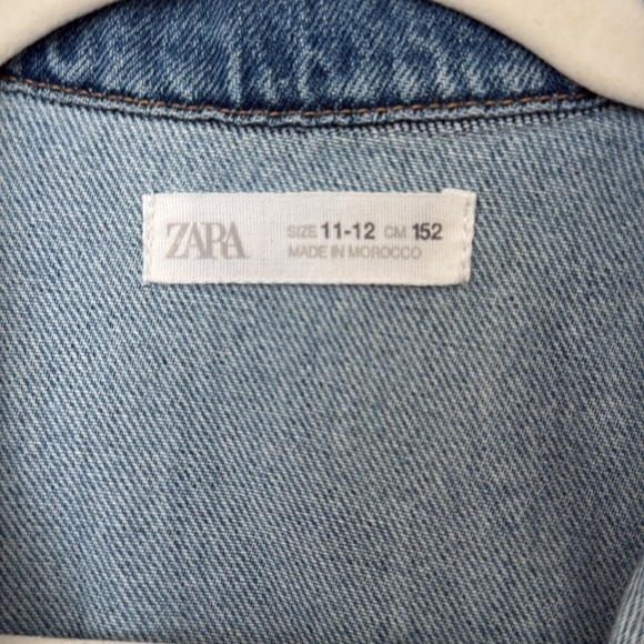 ZARA Kids Girl Denim Shirt Dress 11-12 - Picture 2 of 4
